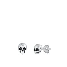 Sterling Silver High Polished Oxidized Skull Stud Earrings .925 New Jewelry Female Unisex All our silver jewelry is crafted from .925 silver also commonly referred to as sterling silver. Sterling silver is the standard for beautiful high-quality silver jewelry and can not be replicated by lower priced silver plated jewelry. It is 92.5% pure silver, mixed with alloys to add strength and durability to stand the test of time. We promise superior service which includes fast shipping, great communica Tarnish Remover, Silver Plated Jewelry, New Jewelry, Pure Silver, Sterling Silver Earrings, Silver Earrings, Silver Plate, 925 Silver, Jewelry Box