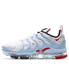 Nike Air VaporMax Plus 'Psychic Blue' White/Black/Psychic Blue/University Red CW6974-100 KICKSOVER Blue Casual Sneakers With Shock Absorption, Casual Blue Sneakers With Shock Absorption, Jordan 11 Women, Vapour Max Nike, Nike Air Vapormax Plus, Nike Sacai, Air Vapormax Plus, Low Air Jordan 1, Womens Air Jordans