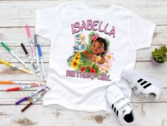 Hello! Thank you for supporting our family small businesses. Customer satisfaction is Our #1 Goal  ✨DESCRIPTIONS: This listing is for a personalized shirts for all family member. Are available different color T-shirts, see pictures above. All Adult, Youth, Toddler, Infant T-shirt and Bodysuit's are %100 Cotton. ✔The price you see is per shirt, please read size chart and info before placing your order. ✨STEPS FOR PLACING THE ORDER: 1. Please, check and review all the photos 2. From the drop-down Baby Moana, Matching Birthday Shirts, Birthday Girl T Shirt, Family Birthday Shirts, Moana Birthday, Family Birthday, Family Birthdays, Girl T Shirt, Girls Tees