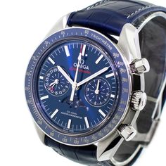 Omega Speedmaster Chronograph 44.25mm Stainless Steel Blue Index Dial 304.33.44.52-Da Vinci Fine Jewelry Speedmaster Moonphase, Luxury Watch Brands, Bezel Ring, Omega Speedmaster, Blue Ceramics, Engagement Ring Wedding Band, Steel Blue, Jewelry Rings Engagement, Luxury Watch