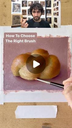 a person is holding a video game about how to choose the right brush for bread