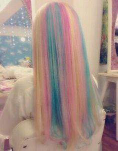 Cotton Candy Hair, Cute Hair Colors, Candy Hair, Hair Streaks, Hair Idea, Multicolored Hair