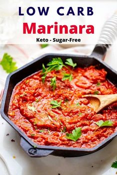 the cover of low carb marinara keto - sugar - free cookbook