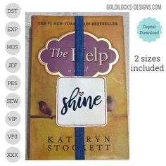 the book cover for the help by kathy stoett is shown in blue and white