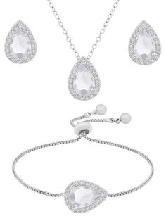 PRICES MAY VARY. WEDDING BRIDESMAID Silver-tone-TONE TEARDROP JEWELRY SET: This cubic-zirconia teardrop jewelry set is ideal for any occasion, including parties, proms, fashion shows, nightclubs, and anniversaries. And it can add an excellent fashion touch to your dress on any festival, such as Wedding, Mother's Day, Valentine's Day, Christmas Day, New Year's Day, or others. MATERIALS: Meticulously crafted from high-quality copper and cubic-zirconia SIZE AND LENGTH: Teardrop pendant measures 0.3 Christmas Jewelry Gift, Bridesmaid Jewelry Set, Teardrop Jewelry, Zircon Jewelry, Bridesmaid Jewelry Sets, New Year's Day, Necklace Chain Lengths, Party Halloween, Teardrop Necklace