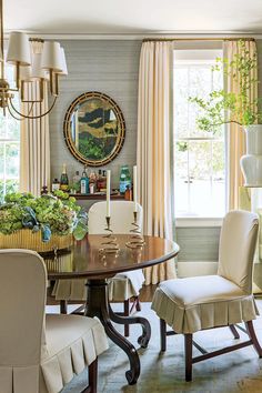 the dining room is clean and ready to be used for dinner or other special occasion