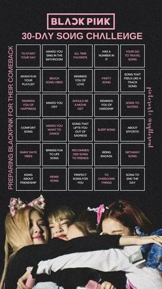 blackpink's 30 - day song challenge poster