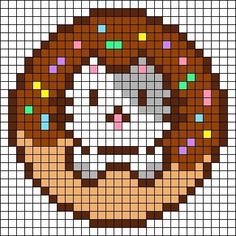 a pixellated image of a donut with sprinkles on it's face