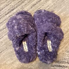 Size: 6-7 Never Worn Slippers Casual Purple Round Toe Slippers, Comfortable Purple Round Toe Slippers, Casual Purple Slippers For Spring, Casual Purple Spring Slippers, Simpson Slippers, Jessica Simpson Shoes, Shoes Woman, Jessica Simpson, Color Purple