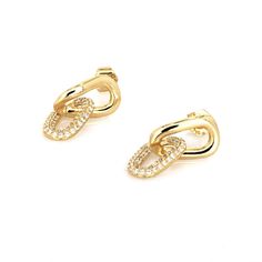 Add a touch of elegance to your ensemble with these chic and fashionable 0.36 Cts White Diamond Earrings. Crafted in 14K yellow gold and weighing 2.45 grams, these trendy earrings feature a stunning design that will surely make heads turn. Perfect for any occasion, these earrings are a must-have for every fashion-forward individual. Chic White Gold Earrings For Evening, 14k Yellow Gold Earrings For Party, Yellow Gold 14k Earrings For Party, Yellow Gold 14k Party Earrings, Elegant Gold Diamond Earrings Tarnish Resistant, Party Earrings In 14k Yellow Gold, Modern Yellow Gold Earrings With Elegant Design, Elegant Gold Tarnish Resistant Diamond Earrings, Elegant Yellow Gold Cluster Dangle Earrings