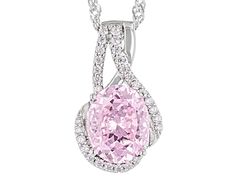 Bella Luce® pink and white diamond simulants 5.24ctw oval and round, rhodium over sterling silver starry cut pendant. Includes a 18" L x 0.03" W singapore chain that has a 2" extender and lobster claw clasp closure. Pendant measures approximately 0.75" L x 0.44" W. Diamond equivalent weight is 3.17ctw. Dazzling Pink Gemstone Jewelry, Pink Diamond Jewelry With Prong Setting, White Gold Pendant Jewelry With Center Stone, Diamond White Pendant With Center Stone, Diamond White Pendant Jewelry With Center Stone, Pink Sparkling Stones Fine Jewelry, Pink Diamond Fine Jewelry, Pink Oval Cubic Zirconia Jewelry, Pink Diamond Jewelry With Center Stone