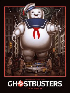 the ghostbusters movie poster is shown