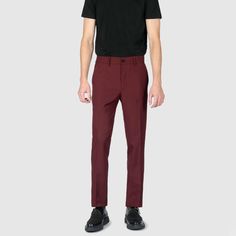 hit_bur_w_1 Fitted Burgundy Bottoms With Pockets, Fitted Burgundy Pants For Work, Burgundy Fitted Straight Pants, Classic Fitted Burgundy Bottoms, Fitted Burgundy Pants For Fall, Burgundy Full-length Pants For Work, Burgundy Full Length Workwear Pants, Burgundy Full Length Work Pants, Burgundy Straight Pants For Workwear