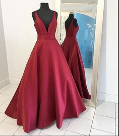 V-neck Prom Dresses,Simple Prom Dress,Cheap Prom Dresses,Long Prom Dresses,Satin Prom Dress,Prom Dresses For Teens,Long Prom Dresses on Storenvy Long Red Dress Formal, Prom Dresses For Teens Long, Red Formal Dresses, Burgundy Evening Dress, Prom Dress Red, Cheap Prom Dresses Long, Evening Dress Long, Prom Dresses 2018, Prom Dresses 2017