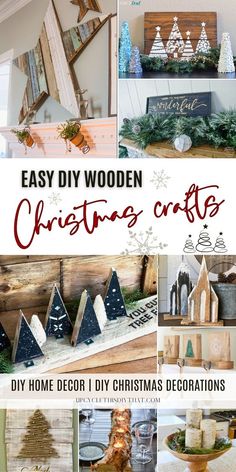 diy wooden christmas crafts that are easy to make and great for the home decor