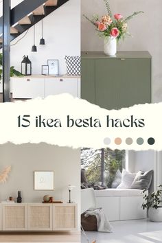 the top 15 ikea besta hacks for decorating with white furniture and flowers