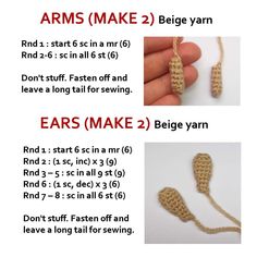 crochet instructions for how to make ear warmers with the help of two hands