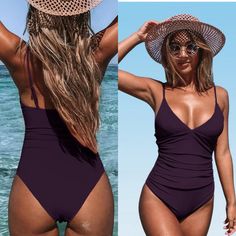 Nwt Women's Bright Day Shirring One Piece Swimsuit Size Large Color: Dark Purple Fit & Style Flattering Front Ruching Removable Padded Cups Adjustable Shoulder Straps Cheeky Bottom Coverage Classic V Neckline Brighten Up Your Summer With Our Bright Day Shirring One-Piece Swimsuit For Women! Detailed With A Ruched Front For That Ultimate Slimming Effect With Cheeky Coverage. This Flattering Style Looks Amazing On All Body Types, And The Gorgeous Solid Color Compliments All Skin Tones. Sizing: Wom Purple One-piece Swimsuit For Summer Poolside, Purple One-piece Swimwear For Summer Beach, Casual Purple One-piece Swimwear, Color Compliments, Purple Sleeveless One-piece Beachwear, Hatch Maternity, Purple V-neck Stretch Swimwear, Swimsuit For Women, Purple Fits