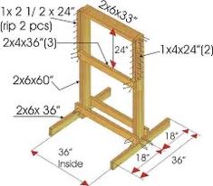 a wooden chair with measurements and measurements for it