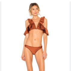 Size 3 Zimmerman (8-10 Us) Gently Used Dry Cleaned Washed Brown Orange, Womens Swim, Swimming, Orange, Women Shopping, Color