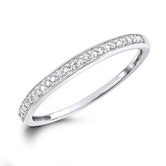 a white gold wedding band with diamonds