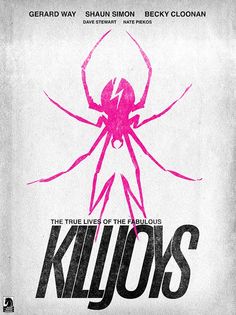 the movie poster for killjoy's starring in pink and black with an image of a