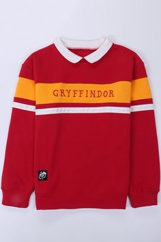 Harry Potter Suitcase, Gryffindor Sweater, Slytherin Clothes, Cartoon Men, Harry Potter Merch, Collar Sweatshirt, Harry Potter Shirts, Harry Potter Merchandise