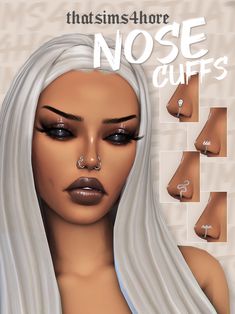 an image of a woman's nose and nose piercings for the sims - hour