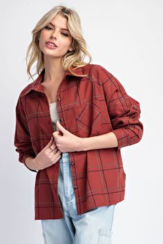 Check Pattern Long Sleeve Shirt | JQ Clothing Co. High Low Hem, Check Pattern, Functional Design, Flannel Shirt, Timeless Style, Long Sleeve Shirt, High & Low, Casual Looks, Timeless Fashion