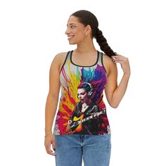 Rock Out Loud - I'm a Punk Rocker Girl -  Music festival outfit | Women's Tank Top by WoodArtAudioCom on Etsy Festival Outfits Women