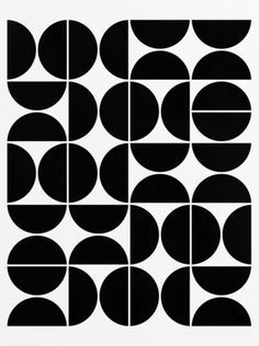 a black and white poster with circles on it