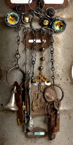 Brenda Schweder--several of her works featured on this Objects and Elements. I got to talk to Brenda for quite a while at Beadfest in Philadelphia this weekend. Modern Chatelaine, Modern Grunge, Front Hallway, Mixed Media Jewelry, Found Object Art, Assemblage Jewelry