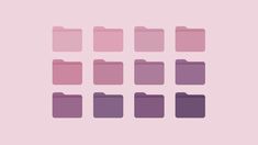 a set of different colored file folders on a pink background