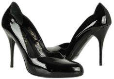 Chic Shiny Black Formal Heels, Chic Shiny Black Heels For Formal Occasions, Shiny Black Patent Leather Evening Heels, Shiny Black Patent Leather Heels For Evening, Formal Shiny Black High Heels, Elegant Shiny Black Patent Leather Heels, Formal High Heel Shoes In Shiny Black, Shiny Black Patent Leather Heels, Chic Glossy Court Shoes For Party