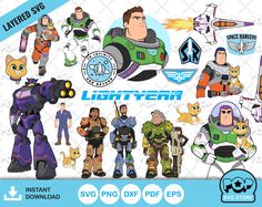 an image of cartoon characters with text that reads, light team svg dxf files