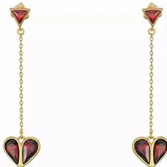 $78 New Kate Spade Rock Solid Stone Heart Drop Earrings In Red Dust Bag Is Not Included If An Offer Is Accepted For Less Than The Listed Price Crafted Of Gold-Tone Metal, Our Rock Solid Drop Earrings Are Embellished At The Ends With Two Of Our Signatures: A Heart And The Tip Of Our Spade. We Punctuated Them With Sparkling Faceted Crystals For The Finishing Touch. Material Plated Metal, Cubic Zirconia Titanium Posts With Spade Backs Weight: 5g Width: 0.41" Total Drop Length: 1.65" Handcrafted Imp Red Heart-shaped Earrings For Formal Occasion, Kate Spade Red Earrings For Gift, Elegant Red Kate Spade Jewelry, Kate Spade Drop Earrings As Gift, Red Kate Spade Jewelry As Gift, Kate Spade Dangle Earrings As A Gift, Kate Spade Dangle Earrings For Gifts, Kate Spade Earrings Stud, Kate Spade Bangle