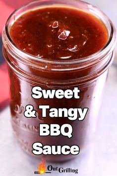 sweet and tangy bbq sauce in a glass jar