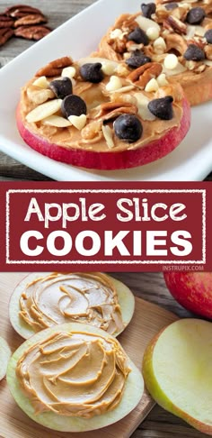 apple slice cookies with peanut butter and chocolate chips