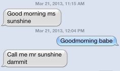 two texts that say good morning and the same time they are talking to each other