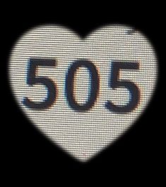 a heart shaped sign with the number 505 on it