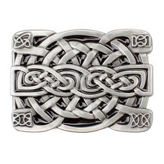 a celtic knot belt buckle on a white background