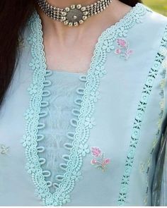 Pakistani Dress Neck Designs Latest, Different Neck Designs For Kurtis, Kurtis Neckline, Kurti Neck Designs Latest Fashion, Kurti Neckline, Lace Designs On Suits