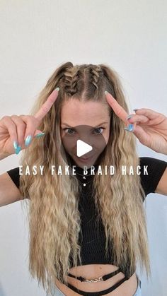 Poppy ✨️♏️ on Instagram: "Which one do you prefer ? Even though I know how to dutch braid on my own hair I also like to do this braid hack which I think looks even better than the real one 🫶  .  .  #braidedhair #braidedhairstyles #festivalhair #festivalhairstyles #partyhair #partyhairstyle #funhair #funhairstyles #coiffure #hair #hairstyle #hairstylevideo #hairstyletutorial #summerhairstyles #summerhair #halfuphair #rubberbandhairstyles #dutchbraid #braidhack #dutchbraids #halfuphairstyle #hairhack" Two Braids At The Top Of Head, French Braids On Top Of Head, Front Fishtail Braid Hairstyles, Braid Down Middle Of Head, How Do You Do Braids, How To Braid The Top Of Your Hair, Two Top Braids Hairstyle, Cute Hair Styles Half Up Half Down, Braids Into Pigtails Half Up