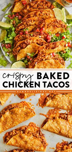 Your new favorite food to cook for dinner on taco night! From the super easy filling to the most fragrant spices to the cheesy goodness, these crispy chicken tacos are amazing. Save this baked taco recipe and enjoy this chicken dish! Cheesy Chicken Tacos, Stuffed Brioche, Oven Baked Tacos, Baked Tacos, Chicken Dinner Recipe, Baked Chicken Tacos, Crispy Tacos, Crispy Baked Chicken, Low Carb Dessert