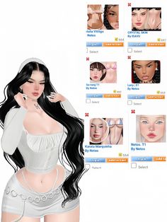 #imvu Skin Imvu Feminina, Imvu Fits Ideas, Imvu Face Ideas, Fit Imvu, Imvu Avatar Ideas, Imvu Body, Imvu Face, Imvu Avi Ideas, Png Imvu