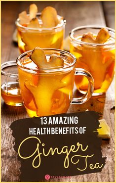 13 Amazing Health Benefits Of Ginger Tea (Adrak Ki Chai) #health #wellness Garlic Oil Benefits, Chia Tea, White Tea Benefits, Benefits Of Ginger, Health Benefits Of Ginger, Ginger Benefits