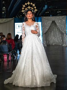 21002 Westwood Sequin Ballgown with Long Lace Sleeve – Natalie Harris Design, LLC