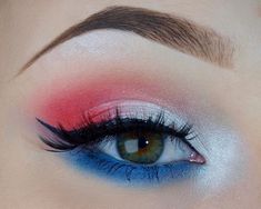 Fourth Of July Eyeshadow, 4th Of July Makeup Ideas, July Makeup Ideas