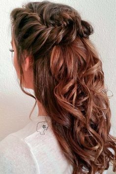 Half Pony Hairstyles, Half Pony, Bridesmaid Hair Braid, Braided Half Updo, Prom Hairstyles Updos, Pony Hairstyles, Bridesmaid Hair Long, Bridesmaid Hair Half Up