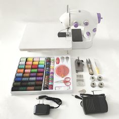 the sewing machine is set up to be used as a crafting kit for beginners